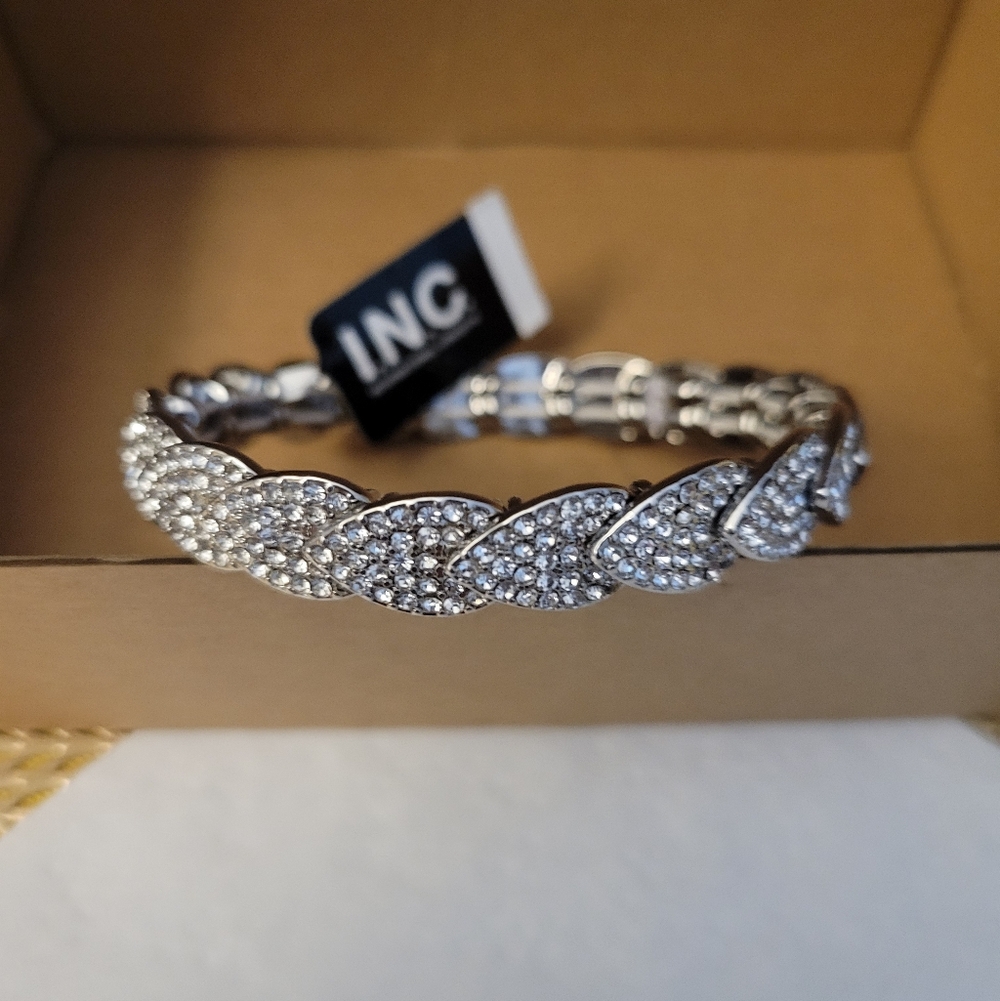 INC International Concepts Silver Leaf Bracelet